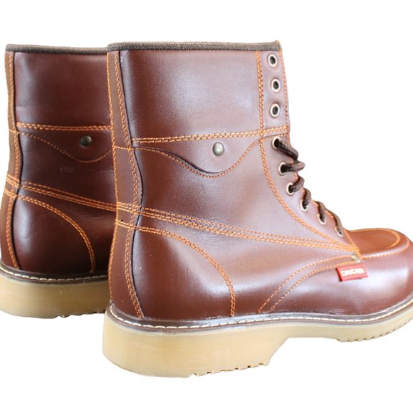 Men’S WorK BootS 8” XeaL Genuine Leather Lightweight New! Soft Toe Brown NEw - Picture 4 of 6